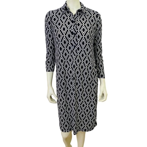 NINE WEST COLLARED SHIFT 3/4‎ SLEEVE DRESS SIZE 6 - Picture 1 of 6